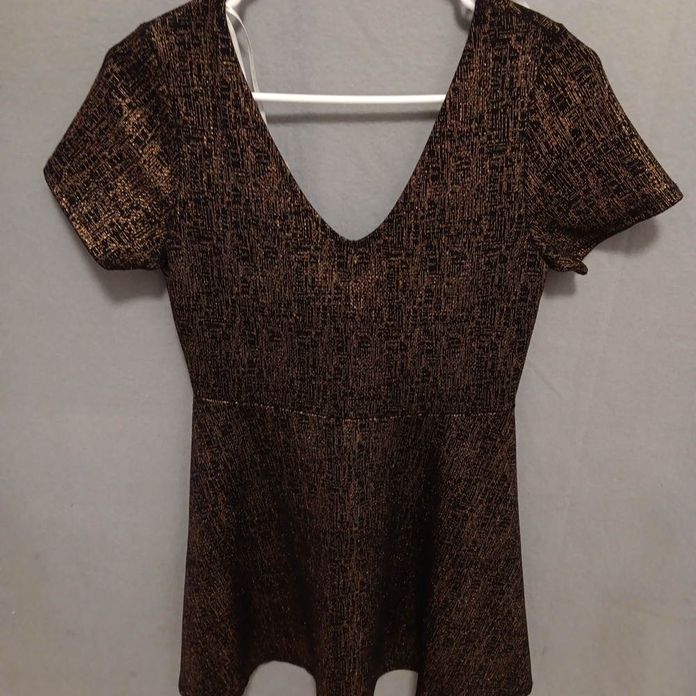Rolla Coster Gold and Black Short Sleeve Dress Knee Size Large